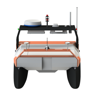 A front view render of the Otter X vessel.