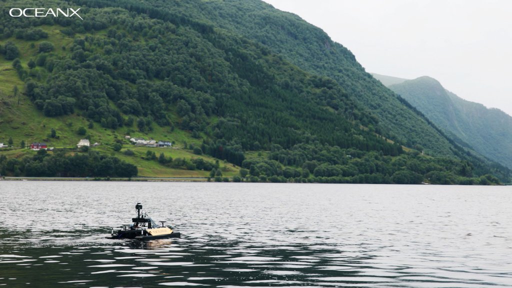 OceanX´s Otter USV by Maritime Robotics in the Norwegian fiord.