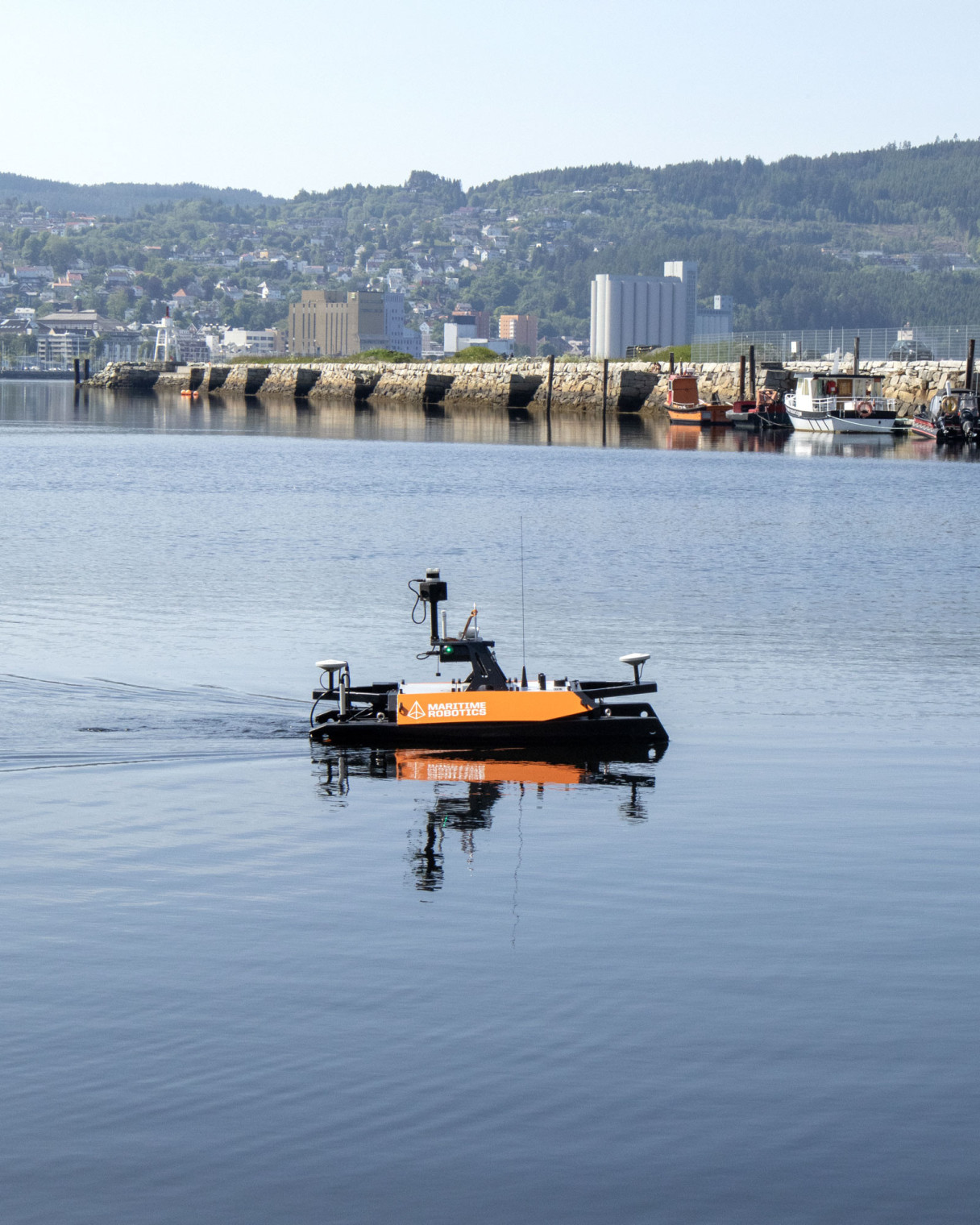Maritime Robotics' Otter USV showcasing enhanced capabilities with the SeaSight addon.