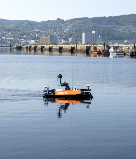 Maritime Robotics' Otter USV showcasing enhanced capabilities with the SeaSight addon.